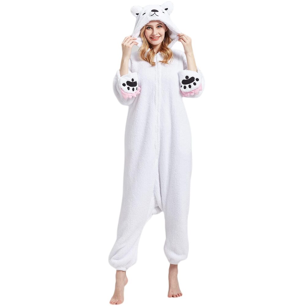 2154 Onesie Christmas Pajamas Adult Animal Halloween Costume Cosplay Polar